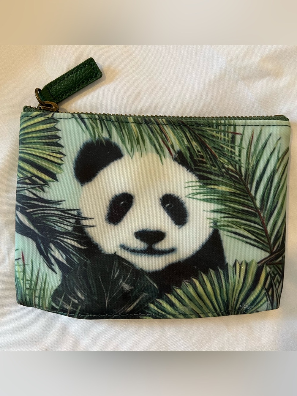 Catseye London Panda Print Green Zip Pouch